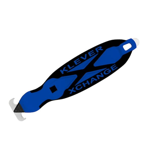 Klever XChange40 Safety Cutter with Metal Tape Splitter, Metal Kurve Head, Blue KCJ-XC-40B - main